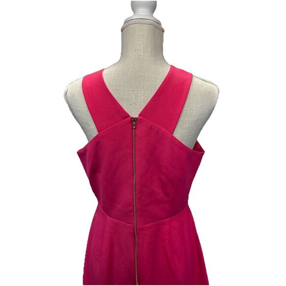Sam Edelman Halter Neck Midi Dress Pink Size 10 Exposed Zip - Picture 4 of 9